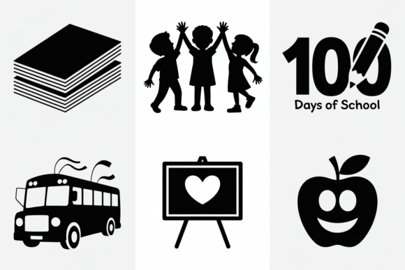 100 Days of School SVG Bundle Icons