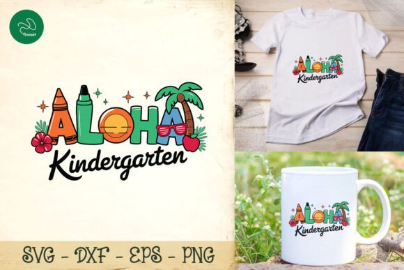 Aloha Kindergarten Summer Teacher SVG Graphics