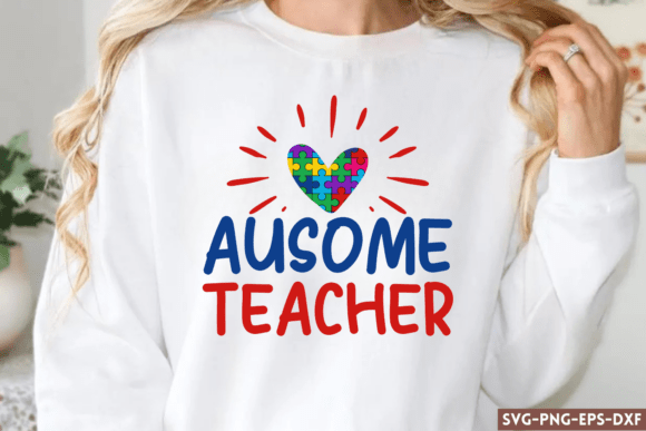 Ausome Teacher SVG, Autism, Autism SVG