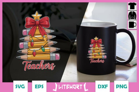 Christmas Pencil Tree Teacher SVG Graphics