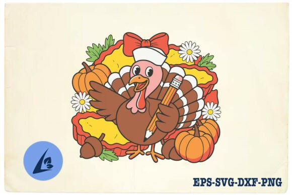 Coquette Bow Turkey Teacher SVG