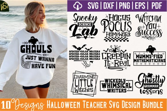 Halloween Teacher SVG Design Bundle
