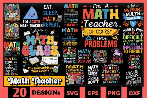 Math Teacher SVG Bundle: Graphics for Crafts and Marketing