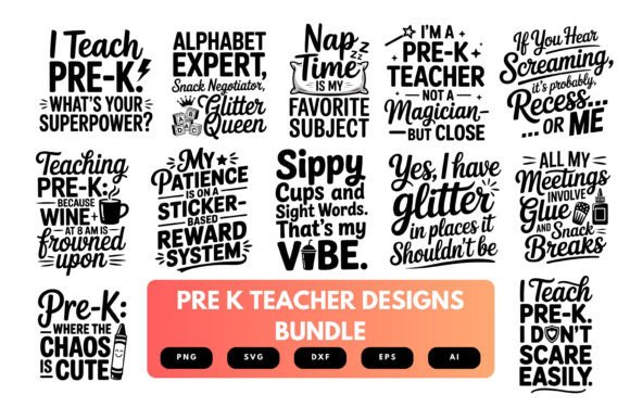 Pre K Teacher SVG Bundle: Graphics for Crafts & Content