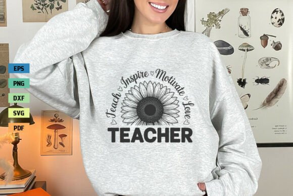 Teach Inspire Motivate Love Teacher SVG: Graphics for Crafts