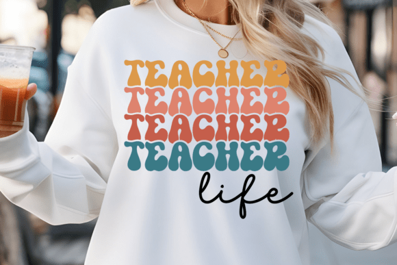 Teacher Life SVG, Retro Teacher SVG
