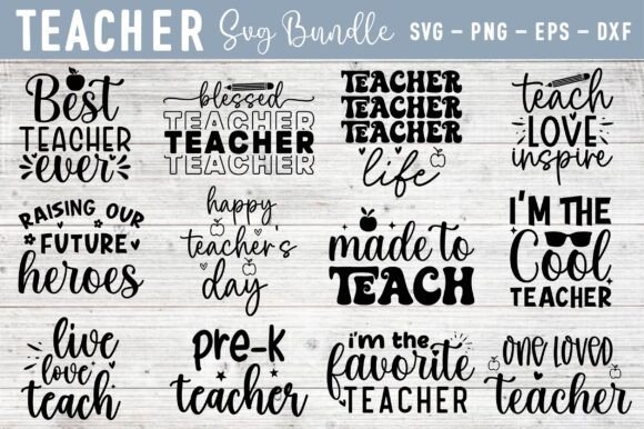 Teacher SVG Bundle for Graphics & Crafts
