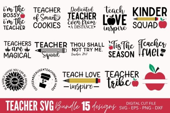 Teacher SVG Bundle, School Teacher Svg