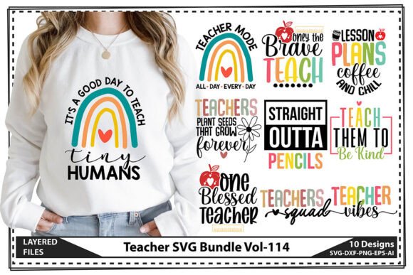 Teacher SVG Bundle Vol-114: Graphics and Crafts in One